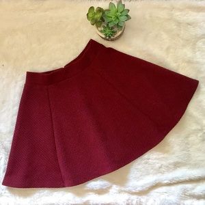 Burgundy A- Line Skater Skirt